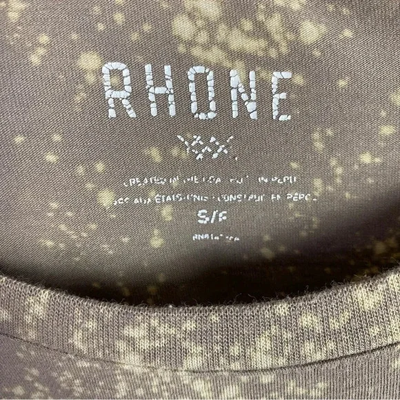 RHONE Reverse Tie Dye Tee T-Shirt Mens Size Small Pima Cotton Crewneck Tan Cream - Picture 6 of 11